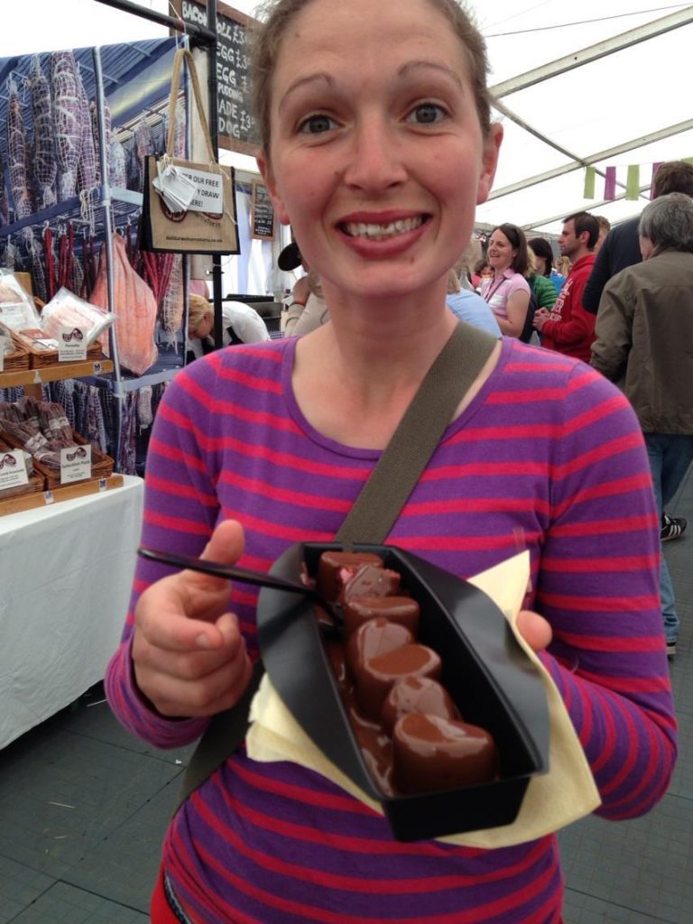 The Ultimate Guide to Badminton Horse Trials - Becky Parker sampling food